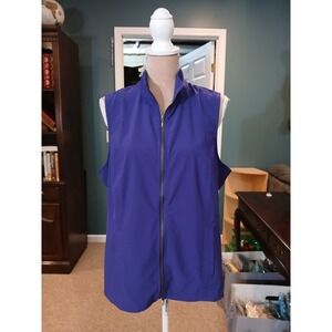 Weekends by Chicos Womens Purple Zip Up Sleeveless Vest Size 2 Large Layering